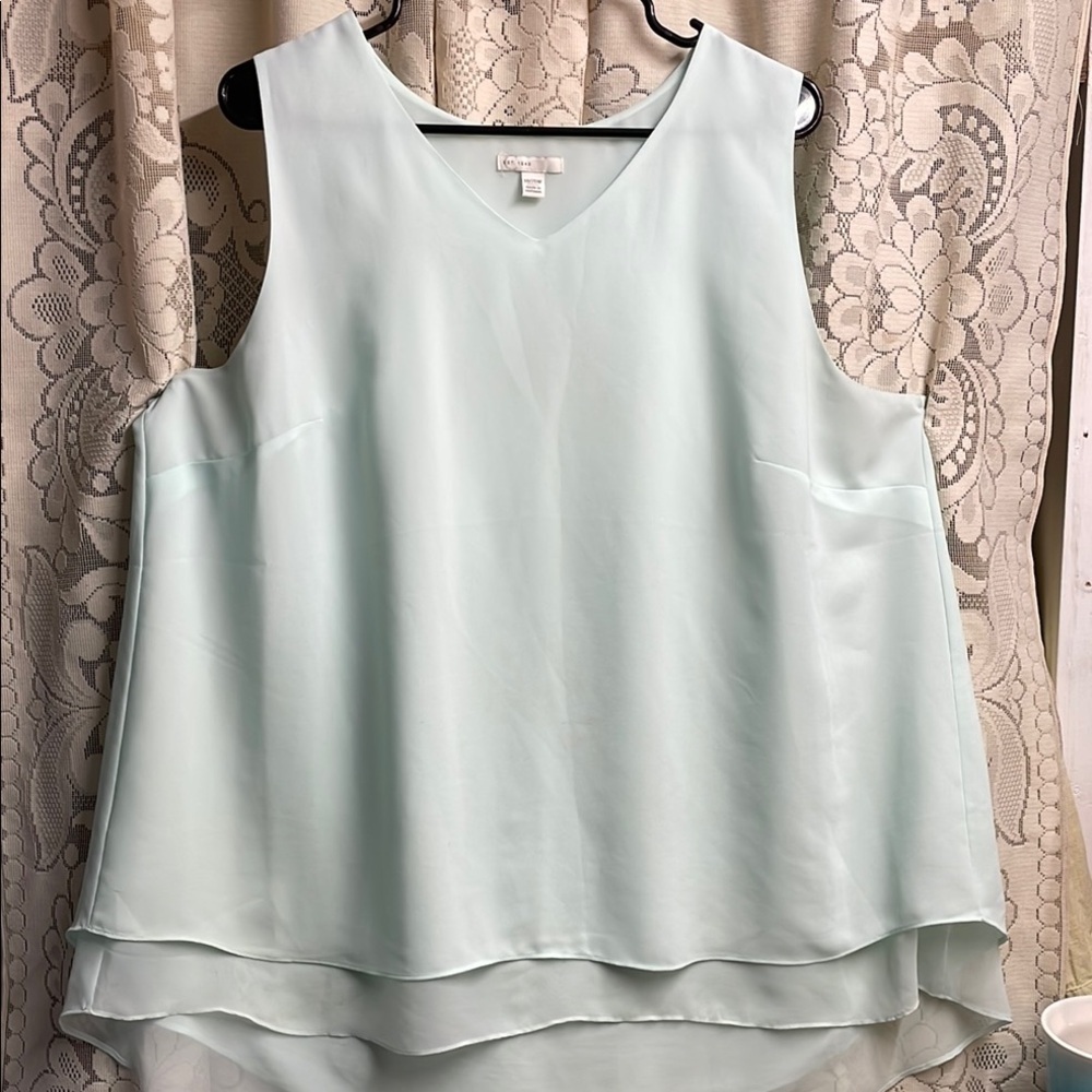 Cato Green Boxy Tiered Tank Top